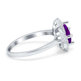 Vintage Princess Cut Wedding Ring Simulated Cubic Zirconia 925 Sterling Silver