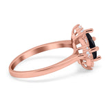 Vintage Princess Cut Wedding Ring Simulated Cubic Zirconia 925 Sterling Silver