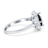 Vintage Princess Cut Wedding Ring Simulated Cubic Zirconia 925 Sterling Silver