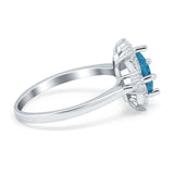 Vintage Princess Cut Wedding Ring Simulated Cubic Zirconia 925 Sterling Silver