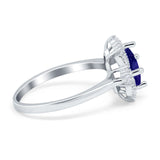 Vintage Princess Cut Wedding Ring Simulated Cubic Zirconia 925 Sterling Silver