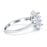Vintage Princess Cut Wedding Ring Simulated Cubic Zirconia 925 Sterling Silver
