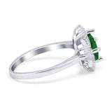 Vintage Princess Cut Wedding Ring Simulated Cubic Zirconia 925 Sterling Silver