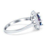 Vintage Princess Cut Wedding Ring Simulated Cubic Zirconia 925 Sterling Silver
