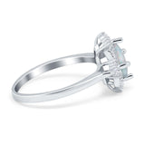 Vintage Princess Cut Wedding Ring Simulated Cubic Zirconia 925 Sterling Silver