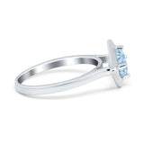Round Solitaire Engagement Ring Simulated Cubic Zirconia 925 Sterling Silver