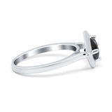 Round Solitaire Engagement Ring Simulated Cubic Zirconia 925 Sterling Silver