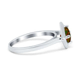 Round Solitaire Engagement Ring Simulated Cubic Zirconia 925 Sterling Silver