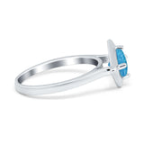 Round Solitaire Engagement Ring Simulated Cubic Zirconia 925 Sterling Silver