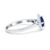 Round Solitaire Engagement Ring Simulated Cubic Zirconia 925 Sterling Silver