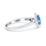 Round Solitaire Engagement Ring Simulated Cubic Zirconia 925 Sterling Silver