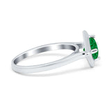 Round Solitaire Engagement Ring Simulated Cubic Zirconia 925 Sterling Silver