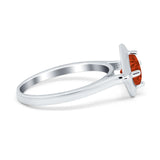 Round Solitaire Engagement Ring Simulated Cubic Zirconia 925 Sterling Silver