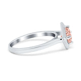 Round Solitaire Engagement Ring Simulated Cubic Zirconia 925 Sterling Silver