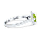 Round Solitaire Engagement Ring Simulated Cubic Zirconia 925 Sterling Silver