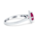Round Solitaire Engagement Ring Simulated Cubic Zirconia 925 Sterling Silver