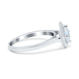 Round Solitaire Engagement Ring Simulated Cubic Zirconia 925 Sterling Silver