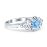 Filigree Wedding Ring Round Simulated Cubic Zirconia 925 Sterling Silver