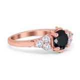 Filigree Wedding Ring Round Simulated Cubic Zirconia 925 Sterling Silver