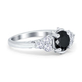 Filigree Wedding Ring Round Simulated Cubic Zirconia 925 Sterling Silver