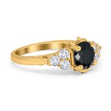 Filigree Wedding Ring Round Simulated Cubic Zirconia 925 Sterling Silver