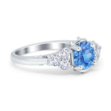 Filigree Wedding Ring Round Simulated Cubic Zirconia 925 Sterling Silver