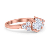 Filigree Wedding Ring Round Simulated Cubic Zirconia 925 Sterling Silver