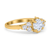 Filigree Wedding Ring Round Simulated Cubic Zirconia 925 Sterling Silver