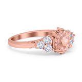 Filigree Wedding Ring Round Simulated Cubic Zirconia 925 Sterling Silver