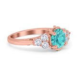 Filigree Wedding Ring Round Simulated Cubic Zirconia 925 Sterling Silver