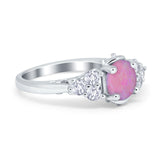 Filigree Wedding Ring Round Simulated Cubic Zirconia 925 Sterling Silver
