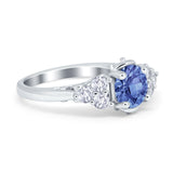 Filigree Wedding Ring Round Simulated Cubic Zirconia 925 Sterling Silver