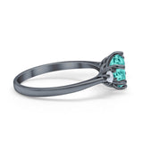 Three Stone Wedding Ring Round Simulated Cubic Zirconia 925 Sterling Silver