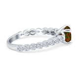 Solitaire Accent Wedding Ring Round Simulated Cubic Zirconia 925 Sterling Silver