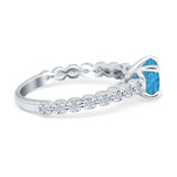 Solitaire Accent Wedding Ring Round Simulated Cubic Zirconia 925 Sterling Silver