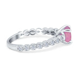 Solitaire Accent Wedding Ring Round Simulated Cubic Zirconia 925 Sterling Silver