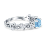 Filigree Art Deco Wedding Ring Round Simulated Cubic Zirconia 925 Sterling Silver