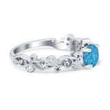 Filigree Art Deco Wedding Ring Round Simulated Cubic Zirconia 925 Sterling Silver