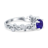 Filigree Art Deco Wedding Ring Round Simulated Cubic Zirconia 925 Sterling Silver