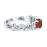 Filigree Art Deco Wedding Ring Round Simulated Cubic Zirconia 925 Sterling Silver