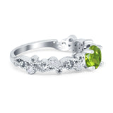 Filigree Art Deco Wedding Ring Round Simulated Cubic Zirconia 925 Sterling Silver