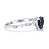 Teardrop Wedding Ring Simulated Cubic Zirconia 925 Sterling Silver