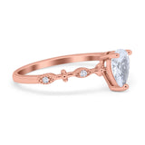 Teardrop Wedding Ring Simulated Cubic Zirconia 925 Sterling Silver