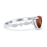 Teardrop Wedding Ring Simulated Cubic Zirconia 925 Sterling Silver