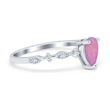 Teardrop Wedding Ring Simulated Cubic Zirconia 925 Sterling Silver