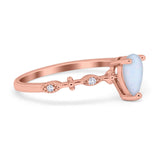 Teardrop Wedding Ring Simulated Cubic Zirconia 925 Sterling Silver