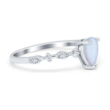 Teardrop Wedding Ring Simulated Cubic Zirconia 925 Sterling Silver