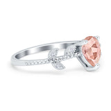 Teardrop Engagement Ring Pear Simulated Cubic Zirconia 925 Sterling Silver