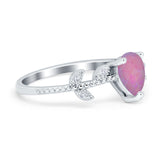 Teardrop Engagement Ring Pear Simulated Cubic Zirconia 925 Sterling Silver