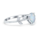 Teardrop Engagement Ring Pear Simulated Cubic Zirconia 925 Sterling Silver